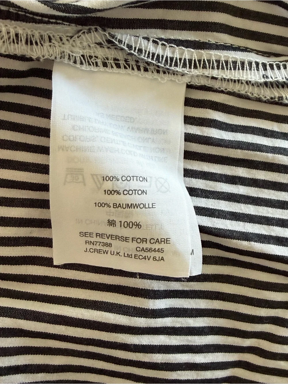 J. Crew Grey & White Striped Blouse - Size US6